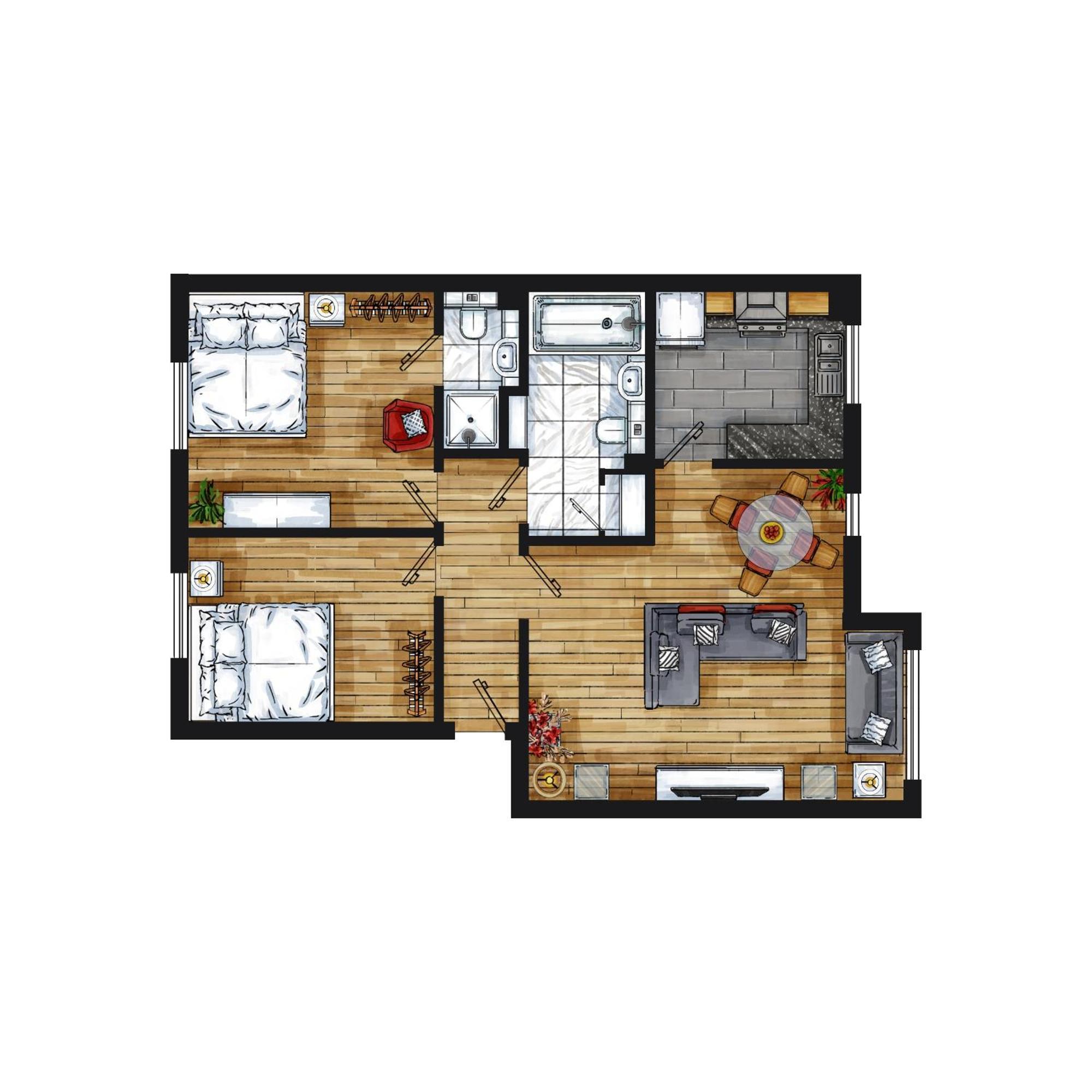 Apartamento Skyline Haven - Modern 2br Free Parking & 4ktv *